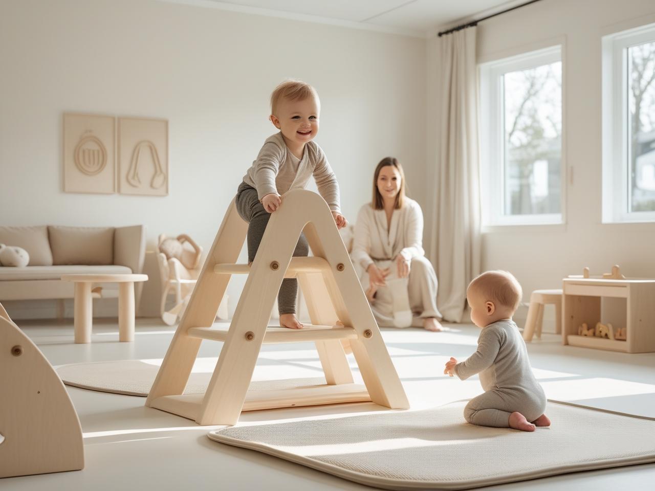 Child on a Pikler triangle